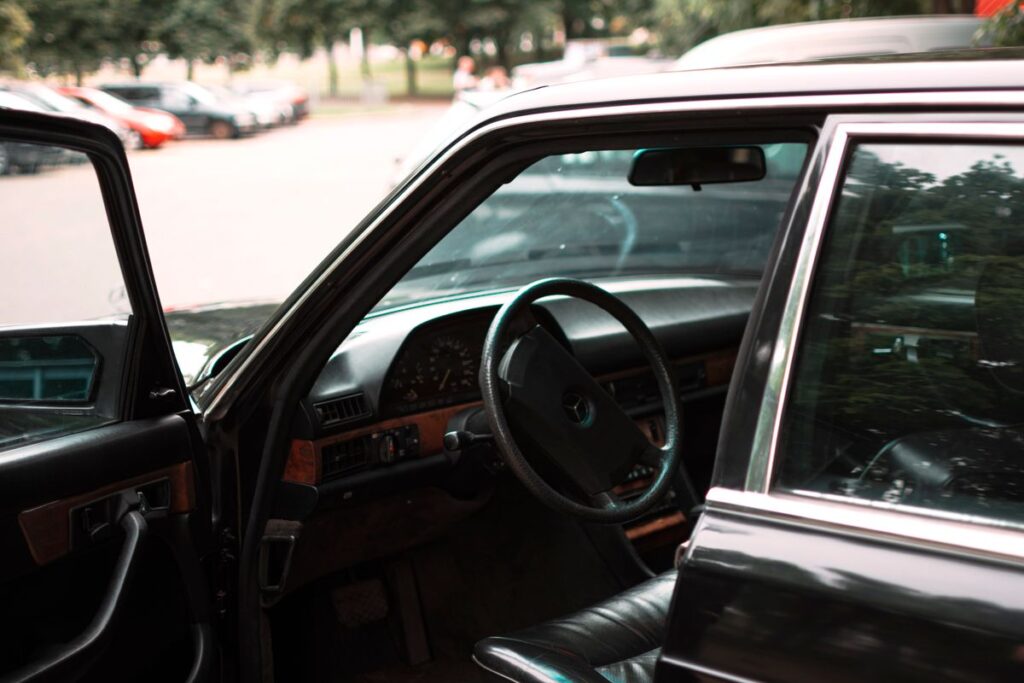 Open car door showing the interior