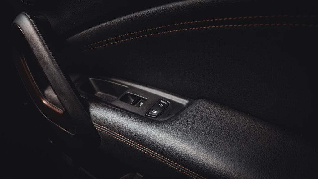 Door trim with window and lock switches